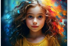 Cheerful Little girl in colorful dress. Generate ai Product Image 1