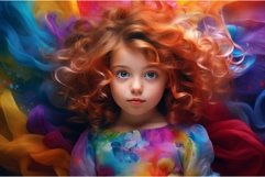 Vibrant Little girl in colorful dress. Generate ai Product Image 1