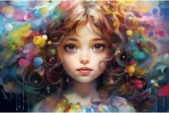 Vivacious Little girl in colorful dress. Generate ai Product Image 1