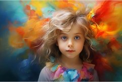 Spirited Little girl in colorful dress. Generate ai Product Image 1