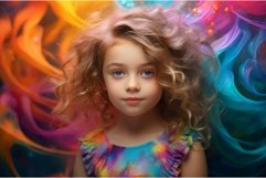 Playful Little girl in colorful dress. Generate ai Product Image 1