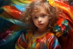 Radiant Little girl in colorful dress. Generate ai Product Image 1