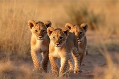 Little lions savannah. Generate Ai Product Image 1