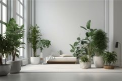 Living room plants minimalism. Generate Ai Product Image 1