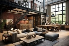 Loft style house sofa. Generate Ai Product Image 1
