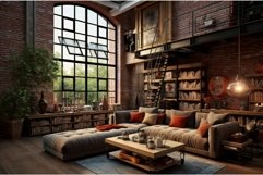 Spacious Loft style house sofa. Generate Ai Product Image 1
