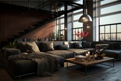 Comfortable Loft style house sofa. Generate Ai Product Image 1