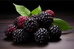 Juicy Loganberry black berry. Generate Ai Product Image 1