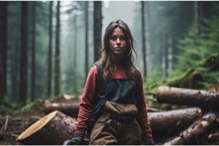 Logger woman forest. Generate Ai Product Image 1