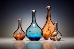 Translucent Glasses with colorful liquid splashes. Generate Product Image 1