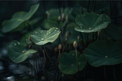 Lotus leaves buds lake. Generate Ai Product Image 1