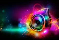 Loudspeaker colorful music. Generate Ai Product Image 1