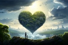 Tranquil Love nature planet light. Generate Ai Product Image 1