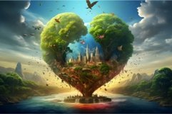 Majestic Love nature planet light. Generate Ai Product Image 1