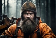 Rugged Lumberjack person forest. Generate Ai Product Image 1