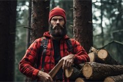 Sturdy Lumberjack person forest. Generate Ai Product Image 1