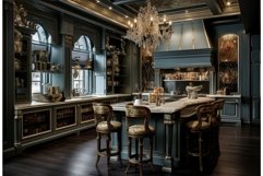 Modern Luxury kitchen interior. Generate Ai Product Image 1