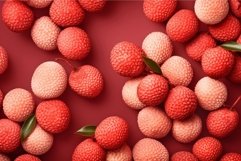 Artistic Lychees mockup background. Generate Ai Product Image 1