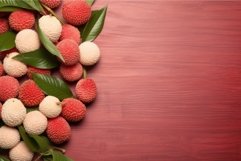 Lychees mockup background. Generate Ai Product Image 1