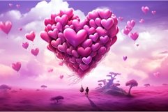 Vibrant Heart magenta balloon. Generate Ai Product Image 1