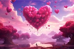 Inflated Heart magenta balloon. Generate Ai Product Image 1