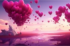 Whimsical Heart magenta balloon. Generate Ai Product Image 1