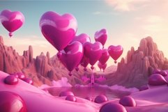 Heart magenta balloon. Generate Ai Product Image 1