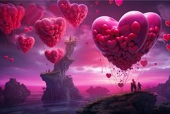 Round Heart magenta balloon. Generate Ai Product Image 1