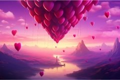Playful Heart magenta balloon. Generate Ai Product Image 1