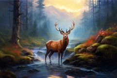 Luminous Magic deer nature. Generate Ai Product Image 1