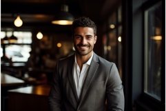 Male entrepreneur smiles. Generate Ai Product Image 1