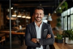 Ambitious Male entrepreneur smiles. Generate Ai Product Image 1