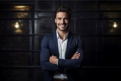 Charismatic Male entrepreneur smiles. Generate Ai Product Image 1