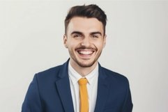 Male entrepreneur smiles. Generate Ai Product Image 1