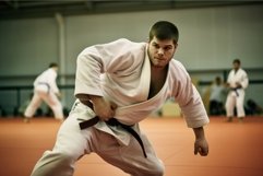 Male training judo. Generate Ai Product Image 1