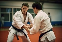 Strong Male training judo. Generate Ai Product Image 1