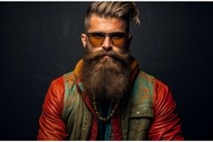 Grizzled Strong man with beard. Generate Ai Product Image 1