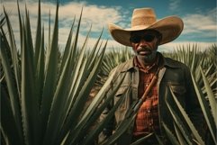 Rugged Man cowboy agave field desert. Generate Ai Product Image 1