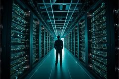 Man data center. Generate Ai Product Image 1