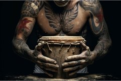 Expressive Man drum folk hands. Generate Ai Product Image 1