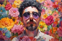 Fragrant Bearded man with flowers. Generate Ai Product Image 1