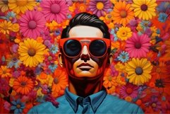 Picturesque Bearded man with flowers. Generate Ai Product Image 1