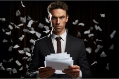 Sharp Man suit white paper. Generate Ai Product Image 1