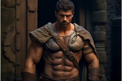 Striking Man muscular medieval photo shot. Generate Ai Product Image 1