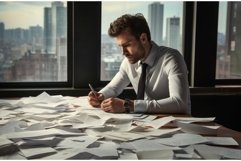 Imaginative Man planning paper art. Generate Ai Product Image 1