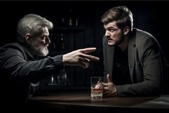 Principled Man refusing vodka drink glass. Generate ai Product Image 1