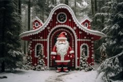 Magical Person santa claus house. Generate Ai Product Image 1