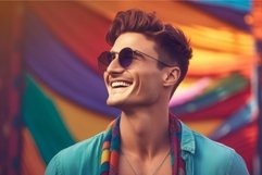 Man smiling colorful. Generate ai Product Image 1