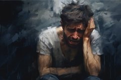 Frail Man suffering pain. Generate Ai Product Image 1