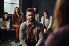 Sad man support. Generate Ai Product Image 1